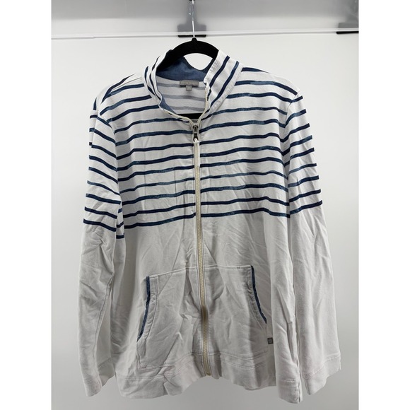 Jackets & Blazers - Women's T by Talbots Light Weight Stripe Jacket‎ Size X-Large, Full Zip, Casual